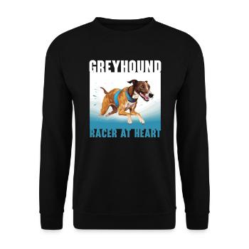 Greyhound Racing Dog Race Greyhound Race Propriétaire de lévrier - Sweat-shirt Unisexe - noir - Devant - Alina (178cm) & Michal (187cm)