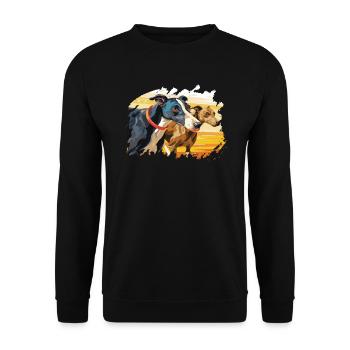 Greyhound Racing Dog Race Greyhound Race Propriétaire de lévrier - Sweat-shirt Unisexe - noir - Devant - Alina (178cm) & Michal (187cm)