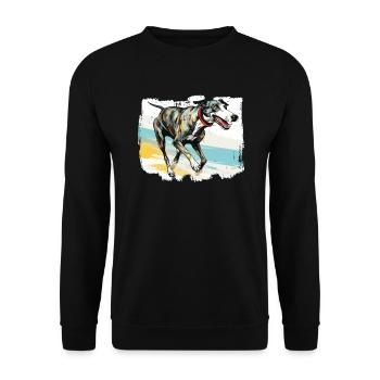 Greyhound Racing Dog Race Greyhound Race Propriétaire de lévrier - Sweat-shirt Unisexe - noir - Devant - Alina (178cm) & Michal (187cm)