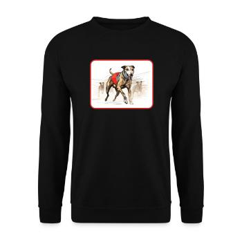 Greyhound Racing Dog Race Greyhound Race Propriétaire de lévrier - Sweat-shirt Unisexe - noir - Devant - Alina (178cm) & Michal (187cm)