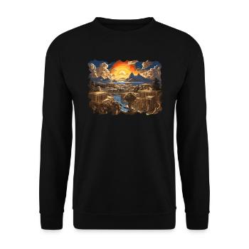 Pompeji Geschichte Reisen Ich liebe das Römische Reich - Unisex Pullover - Schwarz - Vorne - Alina (178cm) & Michal (187cm)