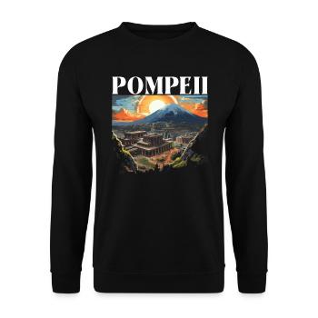 Pompeji Geschichte Reisen Ich liebe das Römische Reich - Unisex Pullover - Schwarz - Vorne - Alina (178cm) & Michal (187cm)
