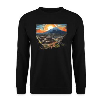Pompeji Geschichte Reisen Ich liebe das Römische Reich - Unisex Pullover - Schwarz - Vorne - Alina (178cm) & Michal (187cm)