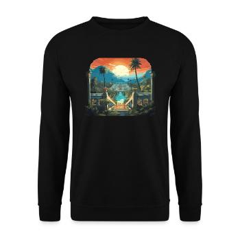 Pompeji Geschichte Reisen Ich liebe das Römische Reich - Unisex Pullover - Schwarz - Vorne - Alina (178cm) & Michal (187cm)