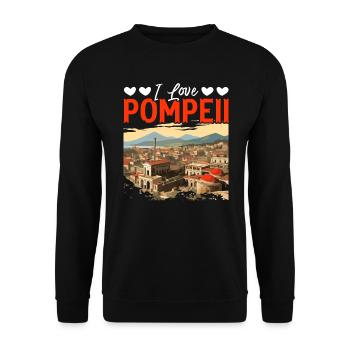 Pompeji Geschichte Reisen Ich liebe das Römische Reich - Unisex Pullover - Schwarz - Vorne - Alina (178cm) & Michal (187cm)