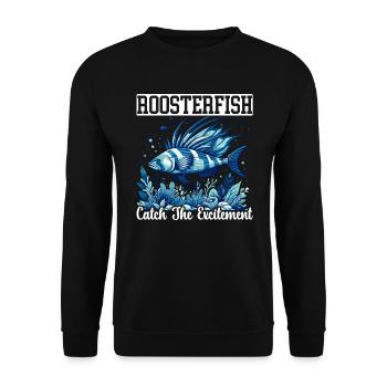 Poisson Coq Fish Catcher Pêcheur Pêcheur Pêche - Sweat-shirt Unisexe - noir - Devant - Alina (178cm) & Michal (187cm)