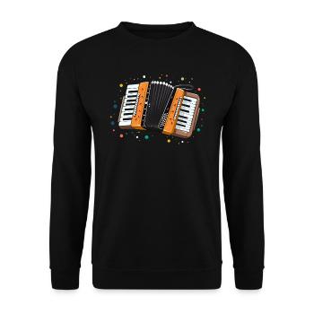Akkordeonspieler Musikinstrument Akkordeonist - Unisex Pullover - Schwarz - Vorne - Alina (178cm) & Michal (187cm)