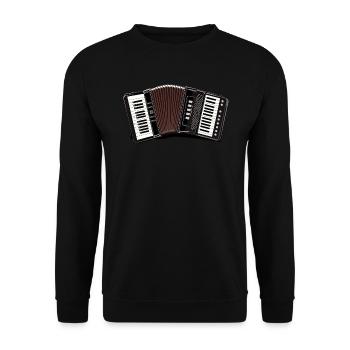 Akkordeonspieler Musikinstrument Akkordeonist - Unisex Pullover - Schwarz - Vorne - Alina (178cm) & Michal (187cm)