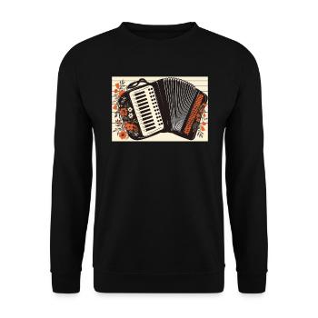 Accordéoniste Instrument de musique Accordéoniste - Sweat-shirt Unisexe - noir - Devant - Alina (178cm) & Michal (187cm)