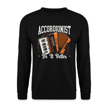 Accordéoniste Instrument de musique Accordéoniste - Sweat-shirt Unisexe - noir - Devant - Alina (178cm) & Michal (187cm)