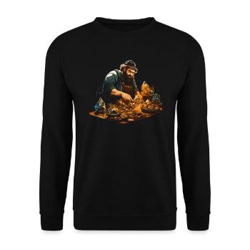 Lapidaire artiste pierres précieuses Pierre de collecte Pierre - Sweat-shirt Unisexe - noir - Devant - Alina (178cm) & Michal (187cm)
