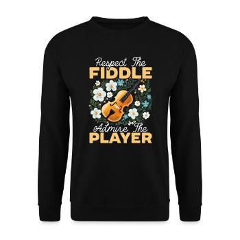 Fiddle Player Violinist Instrument Musician - Unisex Sweatshirt - black - Front - Alina (178cm) & Michal (187cm)