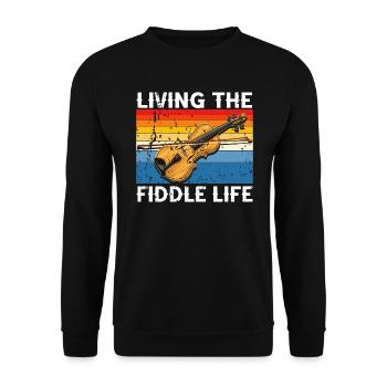 Fiddle Player Geiger, Instrumentenmusiker - Unisex Pullover - Schwarz - Vorne - Alina (178cm) & Michal (187cm)