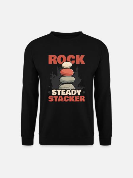 Steinstrumpf Steinstapler Felsausgleich - Unisex Pullover - Schwarz