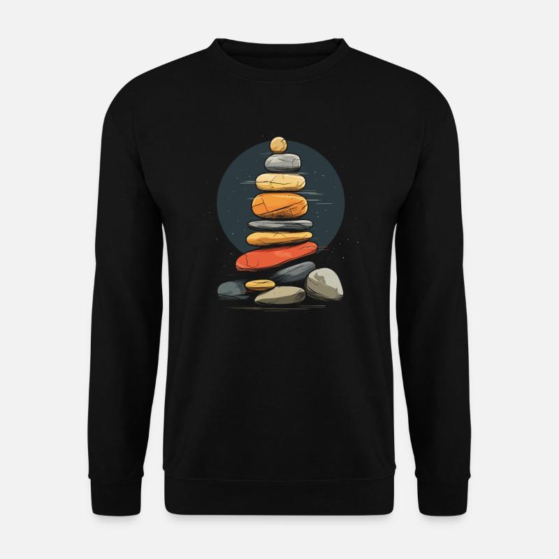 Steinstrumpf Steinstapler Felsausgleich - Unisex Pullover - Schwarz