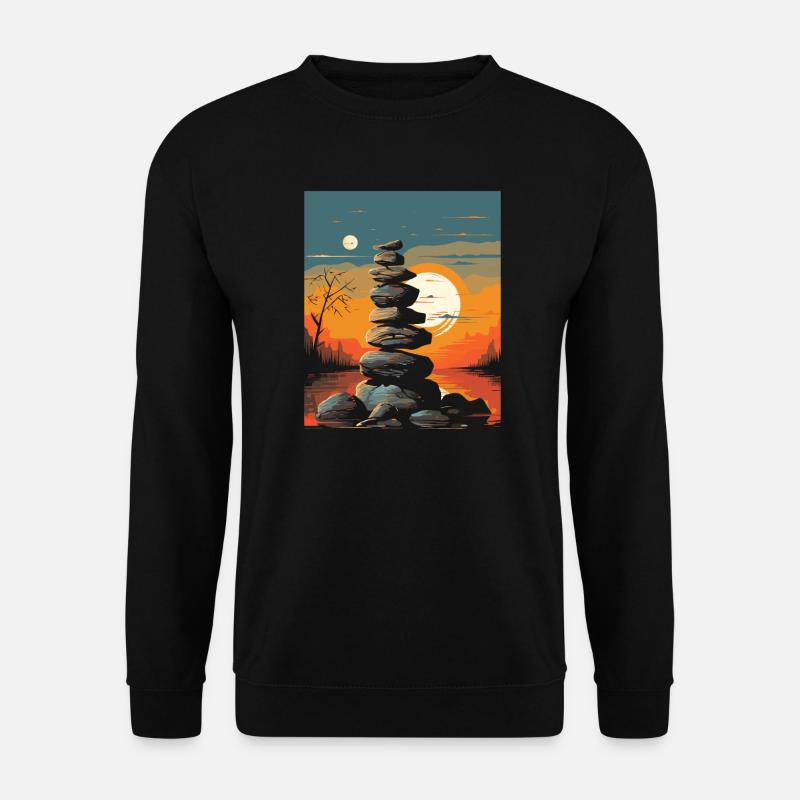 Steinstrumpf Steinstapler Felsausgleich - Unisex Pullover - Schwarz