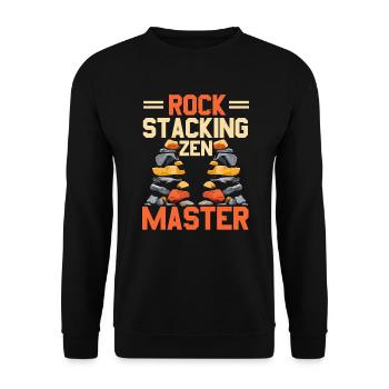 Bas de roche empileur de pierres Équilibre de roche - Sweat-shirt Unisexe - noir - Devant - Alina (178cm) & Michal (187cm)