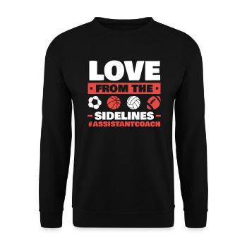 Assistant Coach Sport Trainer Team Coaching - Unisex Sweatshirt - black - Front - Alina (178cm) & Michal (187cm)