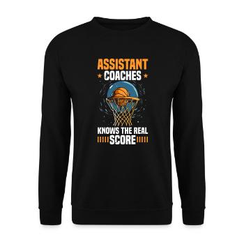 Assistant Coach Sport Trainer Team Coaching - Unisex Sweatshirt - black - Front - Alina (178cm) & Michal (187cm)