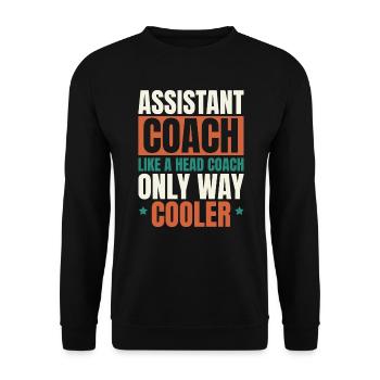 Assistant Coach Sport Trainer Team Coaching - Unisex Sweatshirt - black - Front - Alina (178cm) & Michal (187cm)