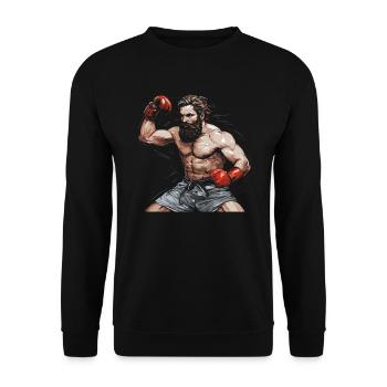 Muay Thaï Boxe Arts Martiaux Artiste Martial MMA - Sweat-shirt Unisexe - noir - Devant - Alina (178cm) & Michal (187cm)