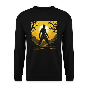 Muay Thaï Boxe Arts Martiaux Artiste Martial MMA - Sweat-shirt Unisexe - noir - Devant - Alina (178cm) & Michal (187cm)