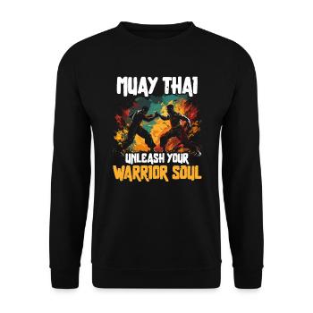 Muay Thaï Boxe Arts Martiaux Artiste Martial MMA - Sweat-shirt Unisexe - noir - Devant - Alina (178cm) & Michal (187cm)