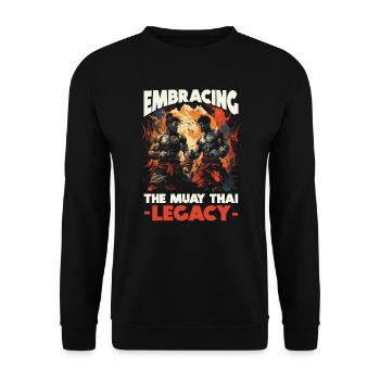 Muay Thai Boxen Kampfsport Kampfkünstler MMA - Unisex Pullover - Schwarz - Vorne - Alina (178cm) & Michal (187cm)