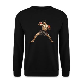 Muay Thaï Boxe Arts Martiaux Artiste Martial MMA - Sweat-shirt Unisexe - noir - Devant - Alina (178cm) & Michal (187cm)