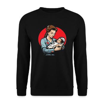 Examinierte Krankenschwester Medizinische Medizin Neugeborene Krankenschwester - Unisex Pullover - Schwarz - Vorne - Alina (178cm) & Michal (187cm)