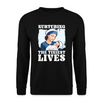 Registered Nurse Medical Medicine Neonatal Nurse - Unisex Sweatshirt - black - Front - Alina (178cm) & Michal (187cm)