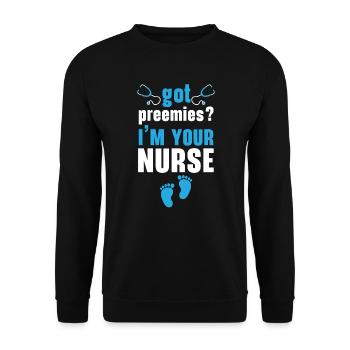 Registered Nurse Medical Medicine Neonatal Nurse - Unisex Sweatshirt - black - Front - Alina (178cm) & Michal (187cm)
