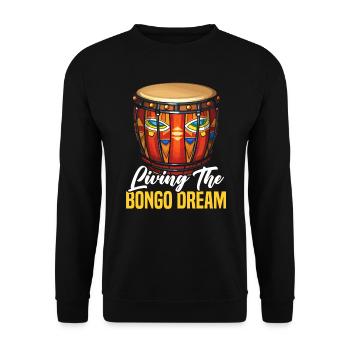 Bongo Player Musical Instrument Musician - Unisex Sweatshirt - black - Front - Alina (178cm) & Michal (187cm)
