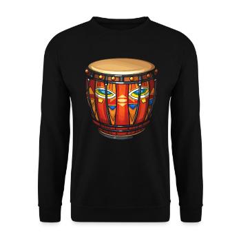 Bongo Player Musical Instrument Musician - Unisex Sweatshirt - black - Front - Alina (178cm) & Michal (187cm)