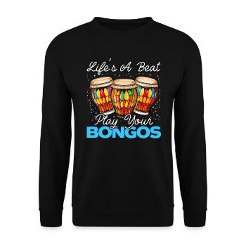 Bongospieler Musikinstrument Musiker - Unisex Pullover - Schwarz - Vorne - Alina (178cm) & Michal (187cm)