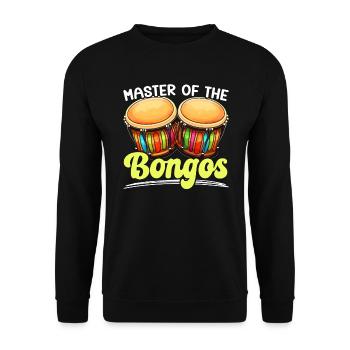 Bongospieler Musikinstrument Musiker - Unisex Pullover - Schwarz - Vorne - Alina (178cm) & Michal (187cm)