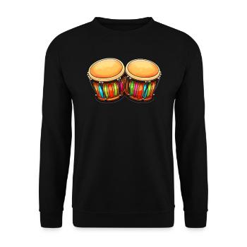 Bongo Player Musical Instrument Musician - Unisex Sweatshirt - black - Front - Alina (178cm) & Michal (187cm)