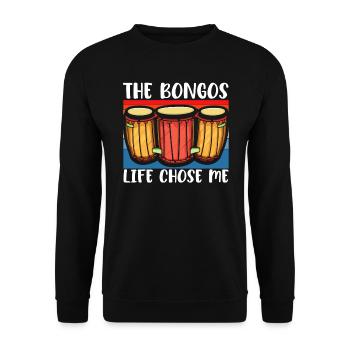 Bongo Player Musical Instrument Musician - Unisex Sweatshirt - black - Front - Alina (178cm) & Michal (187cm)