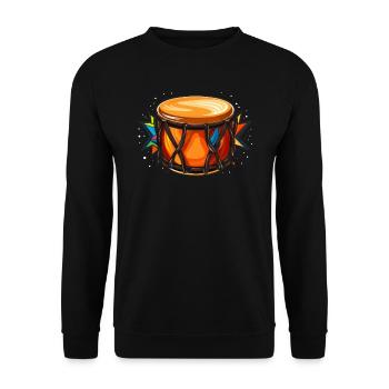 Bongo Player Musical Instrument Musician - Unisex Sweatshirt - black - Front - Alina (178cm) & Michal (187cm)