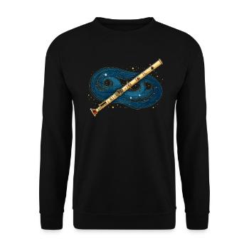Dulcian Player Musikinstrument Musiker - Unisex Pullover - Schwarz - Vorne - Alina (178cm) & Michal (187cm)