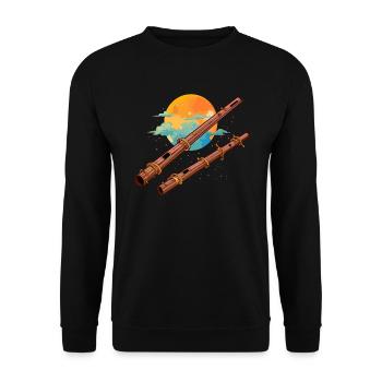 Dulcian Player Musikinstrument Musiker - Unisex Pullover - Schwarz - Vorne - Alina (178cm) & Michal (187cm)