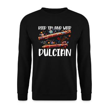 Dulcian Player Musical Instrument Musician - Unisex Sweatshirt - black - Front - Alina (178cm) & Michal (187cm)