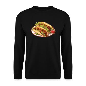 Birria Tacos Cuisine mexicaine Mexique Cuisine Foodie - Sweat-shirt Unisexe - noir - Devant - Alina (178cm) & Michal (187cm)