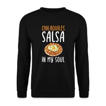 Chilaquiles Mexican Food Mexico Cuisine Foodie - Unisex Sweatshirt - black - Front - Alina (178cm) & Michal (187cm)