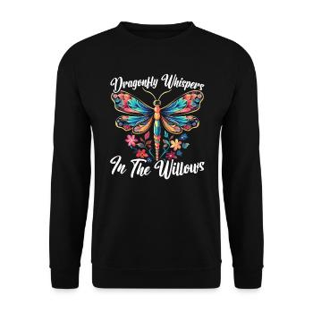 Cottagecore Esthétique Libellule Amante Gobelin - Sweat-shirt Unisexe - noir - Devant - Alina (178cm) & Michal (187cm)