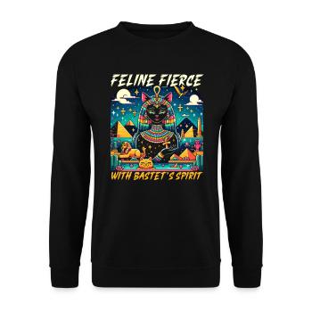 Bastet Déesse égyptienne Égypte Pyramide Égypte - Sweat-shirt Unisexe - noir - Devant - Alina (178cm) & Michal (187cm)