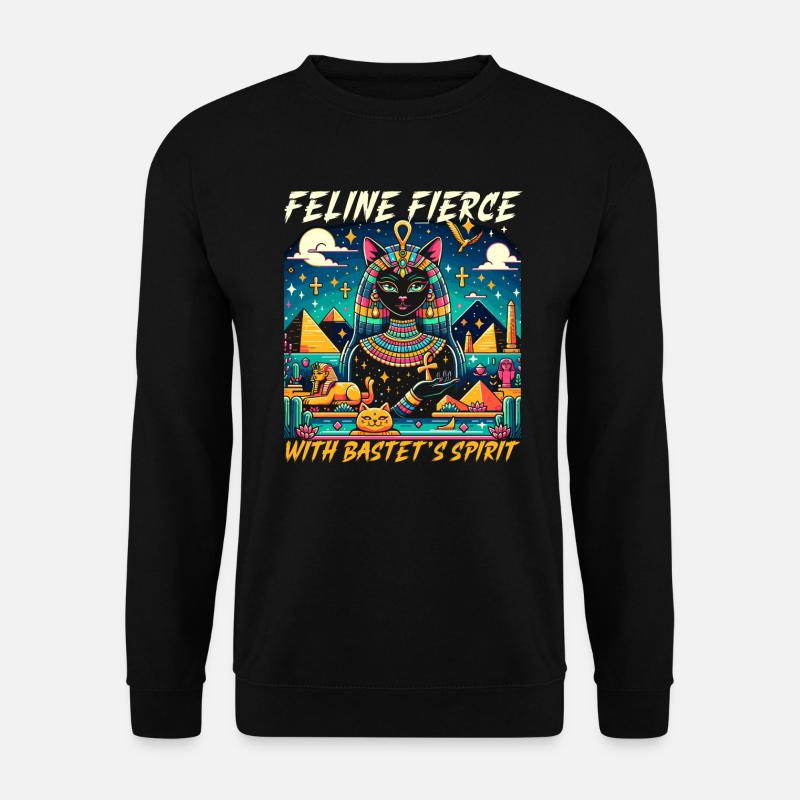 Bastet Ägyptische Göttin Ägypten Pyramide Ägypten - Unisex Pullover - Schwarz
