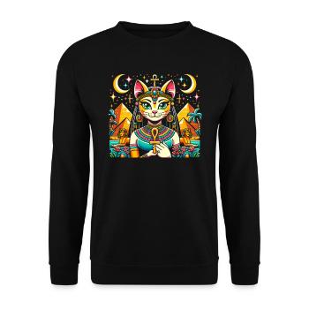 Bastet Déesse égyptienne Égypte Pyramide Égypte - Sweat-shirt Unisexe - noir - Devant - Alina (178cm) & Michal (187cm)