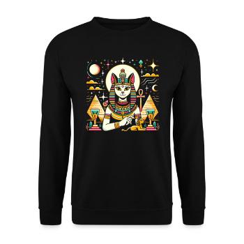 Bastet Déesse égyptienne Égypte Pyramide Égypte - Sweat-shirt Unisexe - noir - Devant - Alina (178cm) & Michal (187cm)