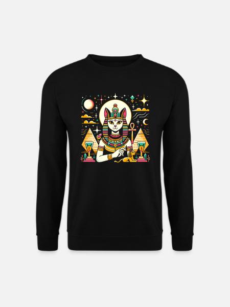 Bastet Ägyptische Göttin Ägypten Pyramide Ägypten - Unisex Pullover - Schwarz
